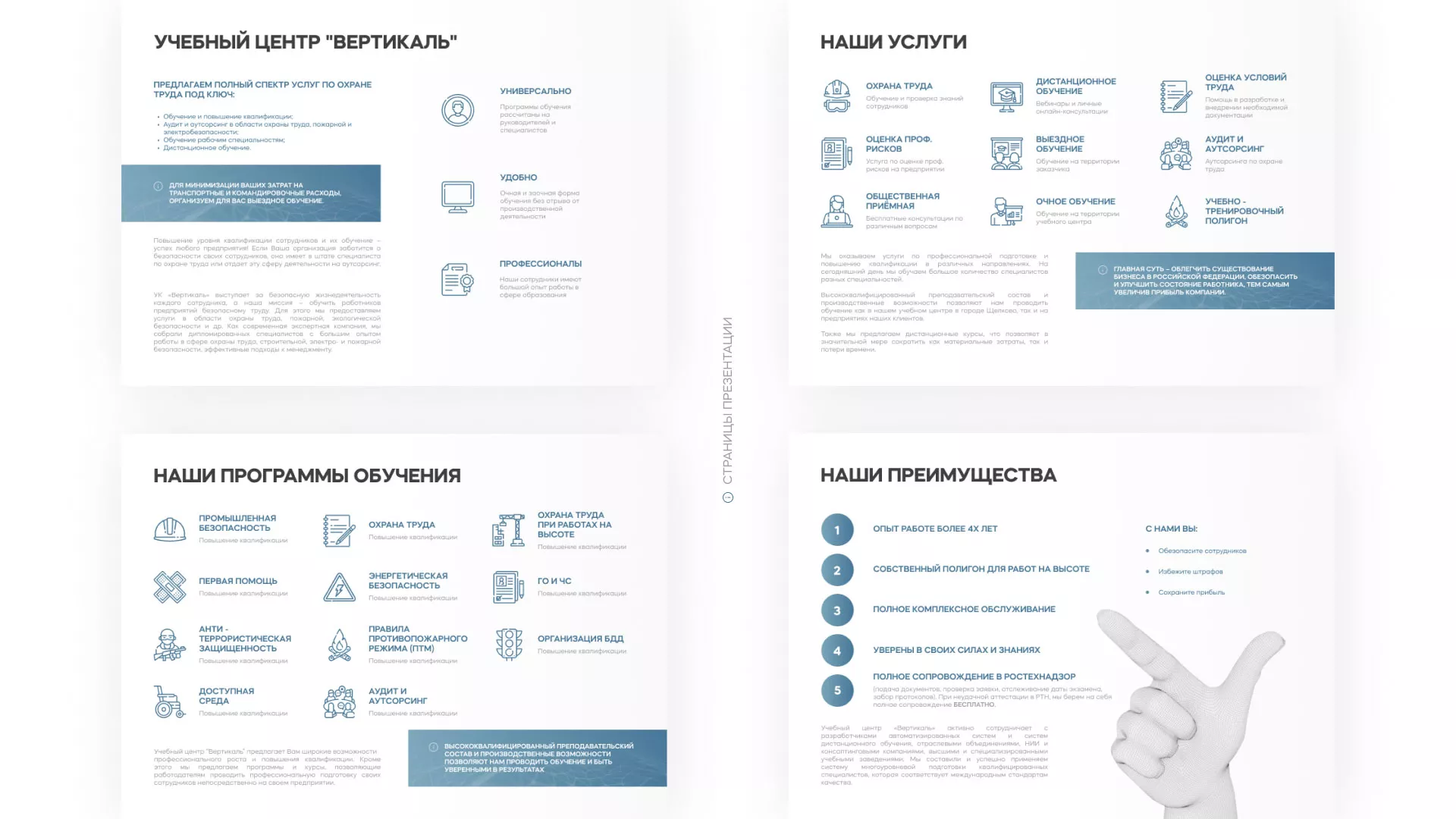 Разработка презентации для учебного центра «Вертикаль» в Печоре