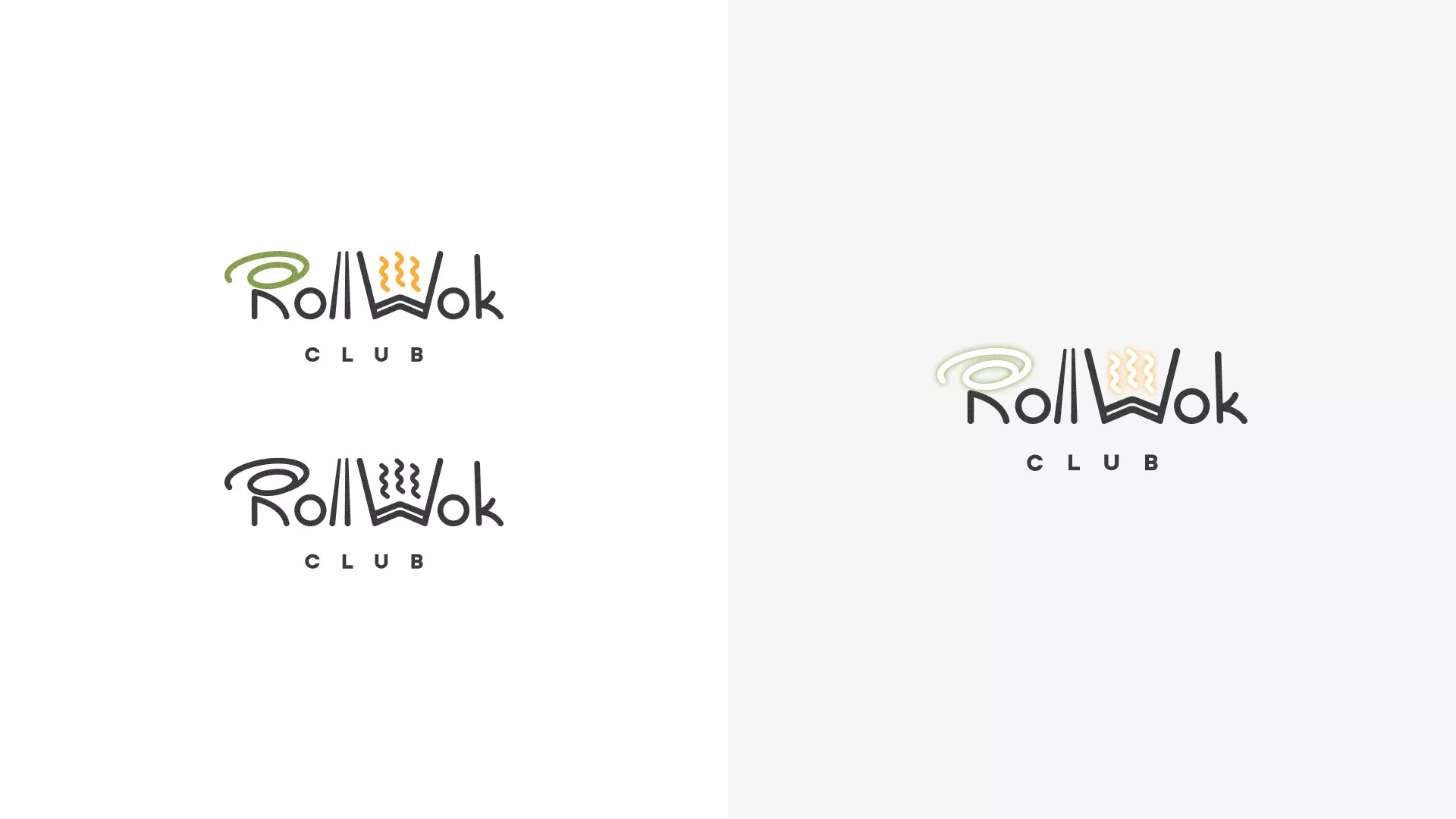 Разработка логотипа и фирменного стиля суши-бара «Roll Wok Club» в Печоре
